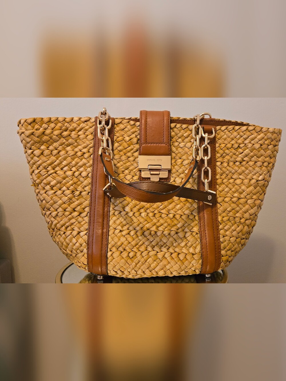 Michael Kors Deneuve Wicker Tote Bag